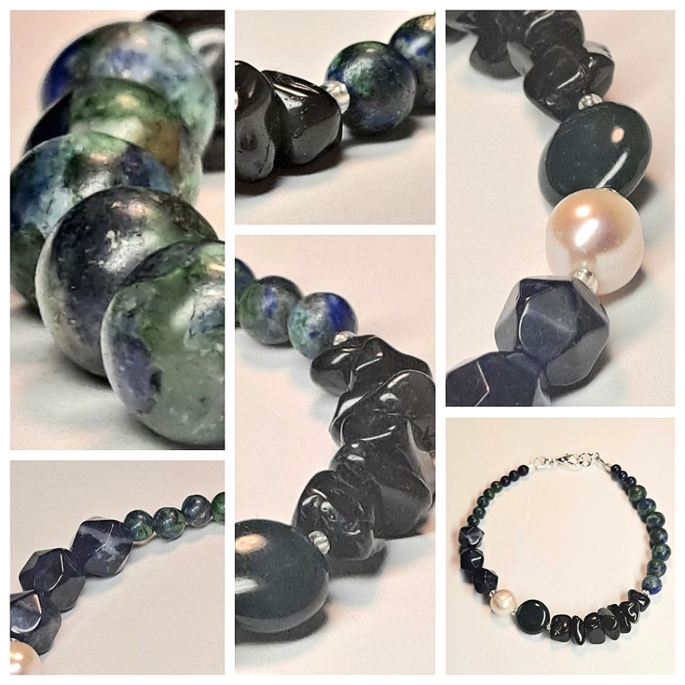 * HEALING & CLARITY *CHRYSOCOLLA *SODALITE *LAPIS LAZULI *JASPER GEMSTONE